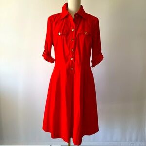 Tory Burch - mid sleeve size 10 lined dress with POCKETS!